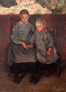 Leon Frederic Two Walloon Country Girls painting